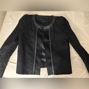 Zara Elegant Black Open-Front Blazer